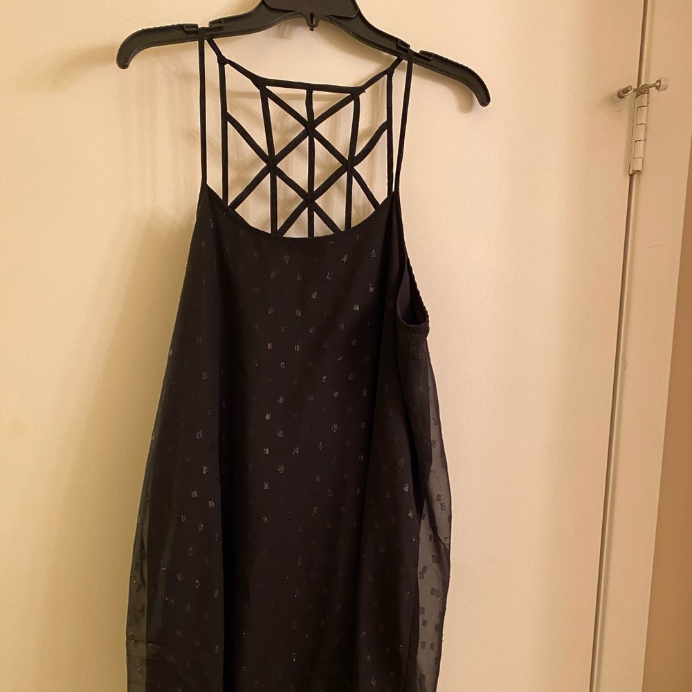 Black shimmer tank dress